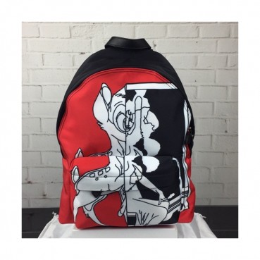 Givenchy 2019 Canvas & Leather Back Pack,41cm - 지방시 2019 캔버스 & 레더 남여공용 백팩 GVB0255,41cm,블랙+레드