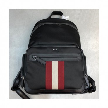 Bally 2019 Nylon & Leather Back Pack,46cm  - 발리 2019 나일론 & 레더 남성용 백팩 BALB0094,46cm,블랙