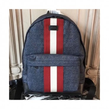 Bally 2019 Nylon & Leather Back Pack,44cm  - 발리 2019 나일론 & 레더 남성용 백팩 BALB0067,44cm,네이비