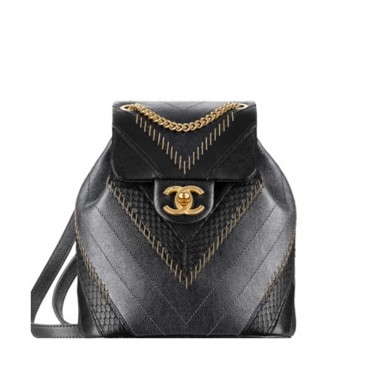 Chanel 2019 Women Leather Back Pack,25CM - 샤넬 2019 여성용 레더 백팩, CHAB1051,25CM,블랙