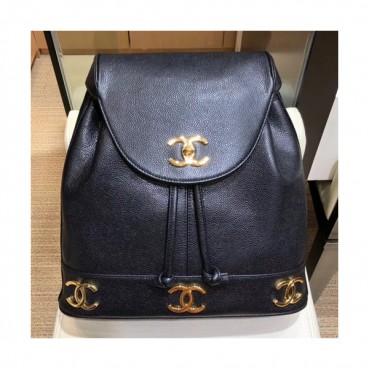 Chanel 2019 Vintage Back Pack,31CM - 샤넬 2019 빈티지 백팩, CHAB1003,31CM,블랙