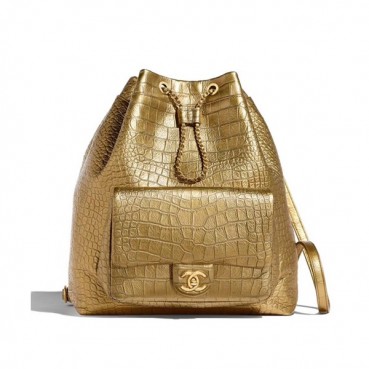 Chanel 2019 Leather  Women Back Pack ,33CM - 샤넬 2019 레더 여성용 백팩,CHAB0955,33CM,옐로우 골드