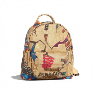 Chanel 2019 Canvavs Back Pack ,33CM - 샤넬 2019 캔버스 남여공용 백팩,CHAB0860,33CM,옐로우골드
