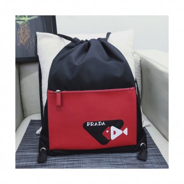 Prada 2019 Nylon&Leather Back Pack ,43CM - 프라다 2019 나일론&레더 남여공용 백팩 PRAB0047,43CM,블랙+레드