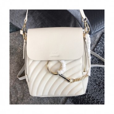 Chole 2019 Faye Leather Tote Shoulder Bag / Back Pack, 25.5cm -  끌로에 2019 페이 레더 토트 숄더백/백팩,CLB0115,25.5cm,화이트