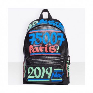 Balenciaga 2019 Leather Back Pack - 발렌시아가 2019 남여공용 레더 백팩,BGB0321,블랙