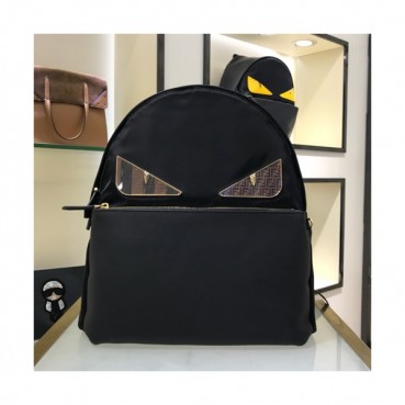 Fendi 2019 Nylon&Leather Bag Bugs Back Pack ,38CM - 펜디 2019 나일론&레더 남여공용 백버그 백팩  FENB0380,38CM,블랙