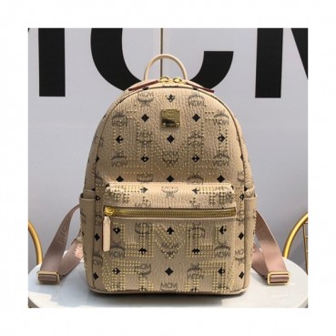 MCM 2019 Leather Back Pack,26cm - 엠씨엠 2019 레더 남여공용 백팩 MCMB0201, 26cm,베이지