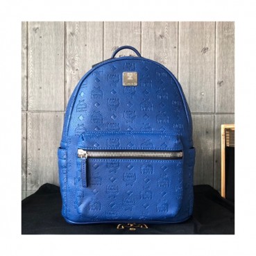 MCM 2019 Leather Back Pack,26cm - 엠씨엠 2019 레더 남여공용 백팩 MCMB0200, 26cm,블루