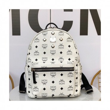 MCM 2019 Visetos Back Pack,26cm - 엠씨엠 2019 비세토스 남여공용 백팩 MCMB0194, 26cm,화이트