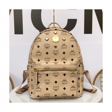MCM 2019 Visetos Back Pack,26cm - 엠씨엠 2019 비세토스 남여공용 백팩 MCMB0192, 26cm,베이지