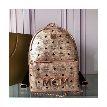 MCM 2019 Visetos Back Pack,26cm - 엠씨엠 2019 비세토스 남여공용 백팩 MCMB0176, 26cm,로즈골드