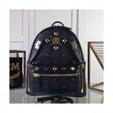 MCM 2019 Dual Stark Visetos Back Pack,26/34cm - 엠씨엠 2019 듀얼 스타크 비세토스 남여공용 백팩 MCMB0170, 26/34cm,블랙