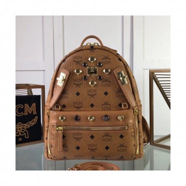 MCM 2019 Dual Stark Visetos Back Pack,26/34cm - 엠씨엠 2019 듀얼 스타크 비세토스 남여공용 백팩 MCMB0169, 26/34cm,브라운