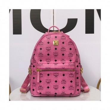 MCM 2019 Stark Leather Back Pack,17/21/26/34cm - 엠씨엠 2019 스타크 레더 남여공용 백팩 MCMB0165, 17/21/26/34cm,핑크