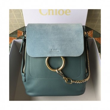 Chole 2019 Faye Leather Tote Shoulder Bag / Back Pack, 19/25.8cm -  끌로에 2019 페이 레더 토트 숄더백/백팩,CLB0102,19/25.8cm,블루