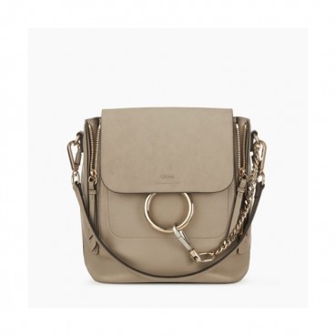 Chole 2019 Faye Leather Tote Shoulder Bag / Back Pack, 19/25.8cm -  끌로에 2019 페이 레더 토트 숄더백/백팩,CLB0037,19/25.8cm,카키그레이