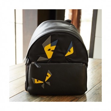 Fendi 2019 Nylon&Leather Back Pack ,38CM - 펜디 2019 나일론&레더 남여공용 백팩  FENB0309,38CM,블랙