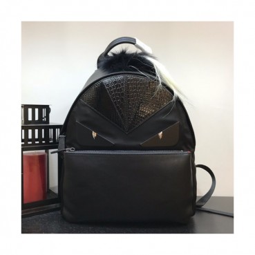 Fendi 2019 Nylon&Leather Bag Bugs Back Pack ,38CM - 펜디 2019 나일론&레더 남여공용 백버그 백팩  FENB0292,38CM,블랙