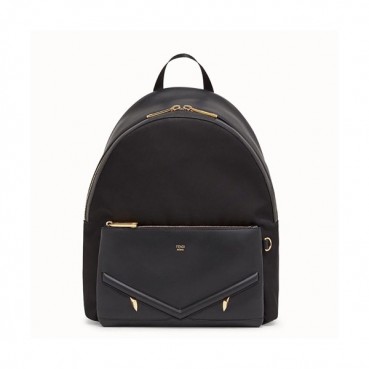 Fendi 2019 Nylon&Leather Bag Bugs Back Pack ,38CM - 펜디 2019 나일론&레더 남여공용 백버그 백팩  FENB0287,38CM,블랙