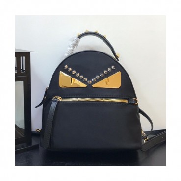Fendi 2019 Nylon&Leather Bag Bugs Back Pack ,24.5/38CM - 펜디 2019 나일론&레더 남여공용 백버그 백팩  FENB0281,24.5/38CM,블랙