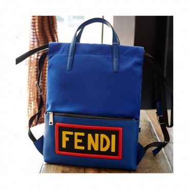 Fendi 2019 Nylon&Leather Back Pack ,42CM - 펜디 2019 나일론&레더 남성용 백팩  FENB0216,42CM,블루