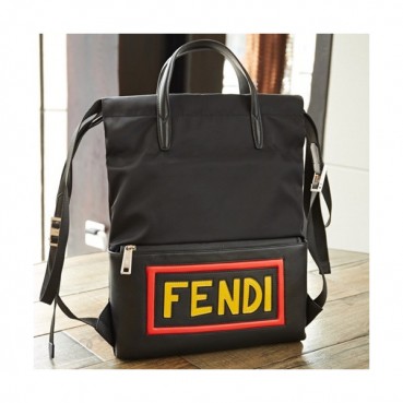 Fendi 2019 Nylon&Leather Back Pack ,42CM - 펜디 2019 나일론&레더 남성용 백팩  FENB0215,42CM,블랙