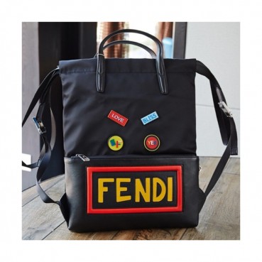 Fendi 2019 Nylon&Leather Back Pack ,42CM - 펜디 2019 나일론&레더 남성용 백팩  FENB0214,42CM,블랙