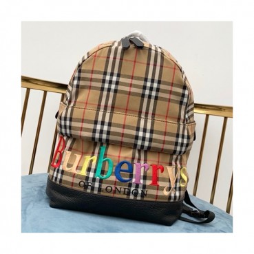 Burberry 2019 Canvas & Leather Back Pack , 40cm - 버버리 2019 캔버스&레더 여성용 백팩 ,BURB0192,40cm,블랙+베이지