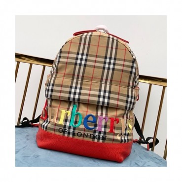 Burberry 2019 Canvas & Leather Back Pack , 40cm - 버버리 2019 캔버스&레더 여성용 백팩 ,BURB0191,40cm,레드+베이지