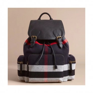 Burberry 2019 Canvas Back Pack , 42cm - 버버리 2019 캔버스 남여공용 백팩 ,BURB0156,42cm,네이비+블랙