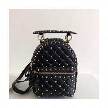 Valentino 2019 Leather Garavani Ruckstud Spike Mini Back Pack ,20.5CM - 발렌티노 2019 레더 가라바니 락스터드 스파이크 미니 백팩,VTB0229,20.5CM,블랙