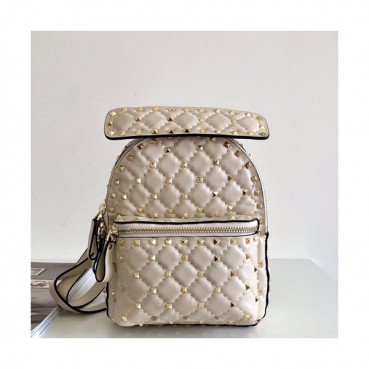 Valentino 2019 Leather Garavani Ruckstud Spike Mini Back Pack ,20.5CM - 발렌티노 2019 레더 가라바니 락스터드 스파이크 미니 백팩,VTB0224,20.5CM,베이지