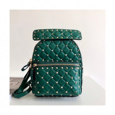 Valentino 2019 Leather Garavani Ruckstud Spike Mini Back Pack ,20.5CM - 발렌티노 2019 레더 가라바니 락스터드 스파이크 미니 백팩,VTB0223,20.5CM,그린