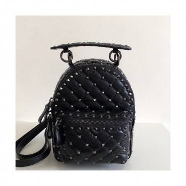 Valentino 2019 Leather Garavani Ruckstud Spike Mini Back Pack ,20.5CM - 발렌티노 2019 레더 가라바니 락스터드 스파이크 미니 백팩,VTB0222,20.5CM,블랙
