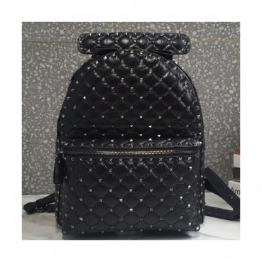 [수납력 GOOD~]Valentino 2019 Leather Ruckstud Large Back Pack ,33CM - 발렌티노 2019 레더 락스터드 남여공용 라지 백팩,VTB0221,33CM,블랙