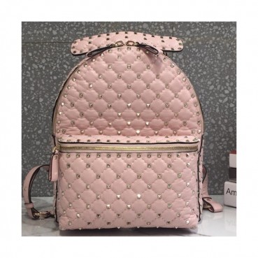 Valentino 2019 Leather Ruckstud Large Back Pack ,33CM - 발렌티노 2019 레더 락스터드 남여공용 라지 백팩,VTB0220,33CM,핑크