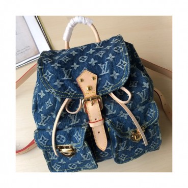 Louis Vuitton Supreme  Monogram Denim Back Pack,30cm - 루이비통 수프림 모노그램 여성용 데님 백팩 M44460,LOUB1098 ,30cm,블루