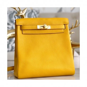 Hermes Kelly Ado Back Pack ,22cm - 에르메스 켈리 아도 여성용 백팩 HERB0558,22cm,옐로우
