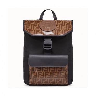 Fendi 2019 Nylon Back Pack ,41CM - 펜디 2019 나일론 남여공용 백팩  FENB0072,41CM,블랙+브라운 