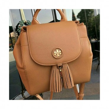 Tory Burch Leather Camel Tassel Back Pack,22cm - 토리버치 레더 카멜 여성용 태슬 백팩 TBB0179,22cm