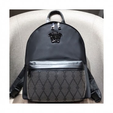 Versace Leather Back Pack,38CM - 베르사체 레더 남성용 백팩 ,VERB0019,38CM,블랙