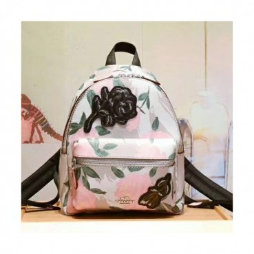 Coach Mini Charlie Floral Back Pack,18cm - 코치 미니 찰리 플로럴 백팩 , 25869,COAB0189,18cm,핑크