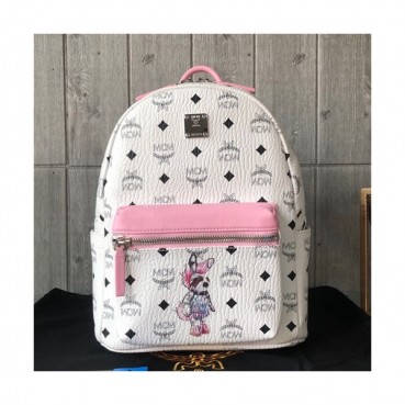 MCM Stark Visetos Canvas Back Pack,17/21/26cm - 엠씨엠 스타크 비세토스 캔버스 남여공용 백팩 MCMB0082, 17/21/26cm,화이트