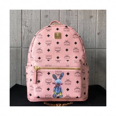 MCM Stark Visetos Canvas Back Pack,17/21/26cm - 엠씨엠 스타크 비세토스 캔버스 남여공용 백팩 MCMB0081, 17/21/26cm,핑크