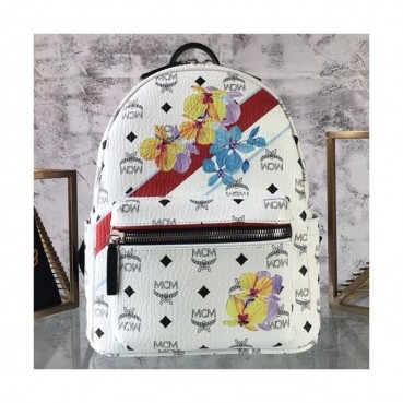 MCM Visetos Leather Back Pack,26cm - 엠씨엠 비세토스 레더 남여공용 백팩 MCMB0078, 26cm,화이트