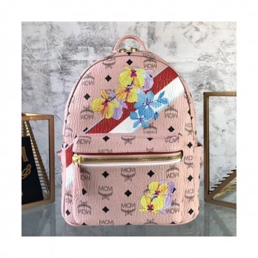 MCM Visetos Leather Back Pack,26cm - 엠씨엠 비세토스 레더 남여공용 백팩 MCMB0076, 26cm,핑크