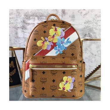 MCM Visetos Leather Back Pack,26cm - 엠씨엠 비세토스 레더 남여공용 백팩 MCMB0075, 26cm,브라운