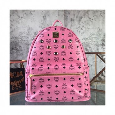 MCM Visetos Back Pack,34cm - 엠씨엠 비세토스 남여공용 백팩 MCMB0070, 34cm,핑크