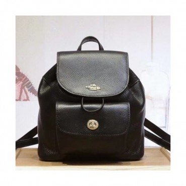 Coach Billie Pebble Leather Back Pack,21cm - 코치 빌리 페블 레더 여성용 백팩, 37621,COAB0131,21cm,블랙